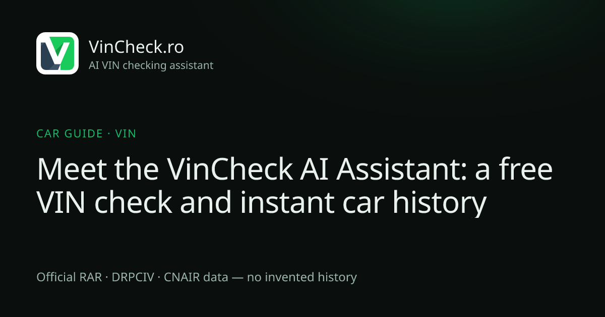 Meet the VinCheck AI Assistant: a free VIN check and instant car history