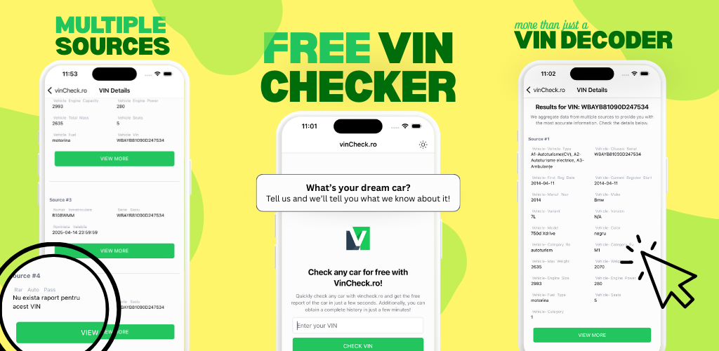 vinCheck - Descoperă Noua Aplicație Verificare Auto Gratis